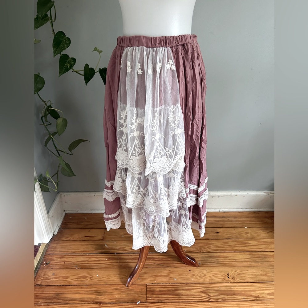 Cottagecore Lolita Skirt Pink